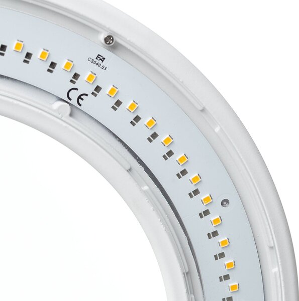 ICONE Vera LED de perete 930 Ø31cm alb/alb, reglabil, Alb, Camera de zi / sufragerie, Metal, Design, Plafon rotund direct