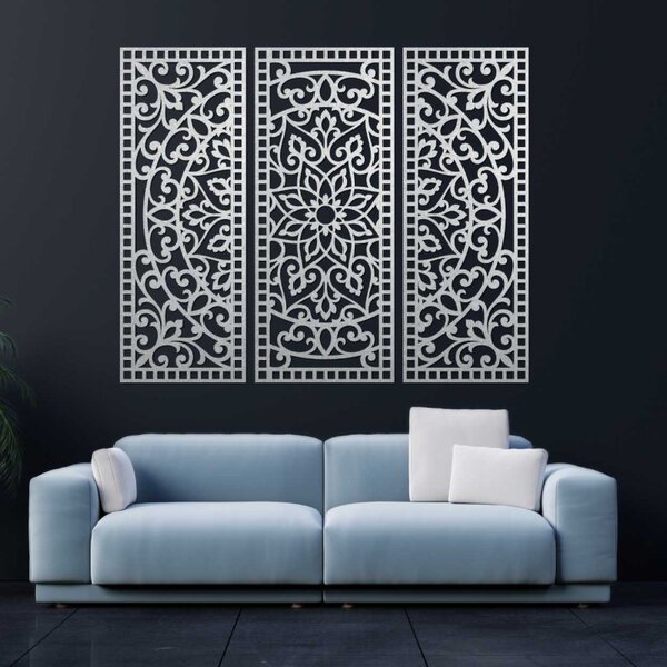 Panou mandala din trei piese pentru decorarea peretelui | AURELIA