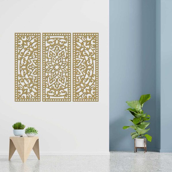 Panou mandala din trei piese pentru decorarea peretelui | AURELIA