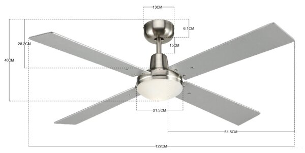 Lucci Air 210334 - Ventilator de tavan AIRFUSION 1xE27/60W/230V lemn/crom + DO
