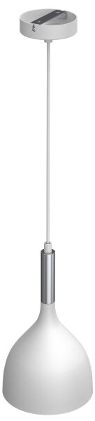 Lustră pe cablu NOAK 1xE27/60W/230V albă/crom lucios