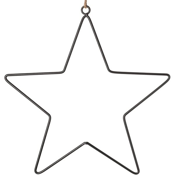 Decoratiune de Craciun suspendata BLACK STARS, set 4 buc