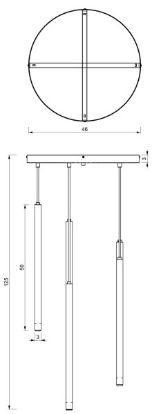 Lustră suspendată pe cablu YORU 8xG9/8W/230V, alamă