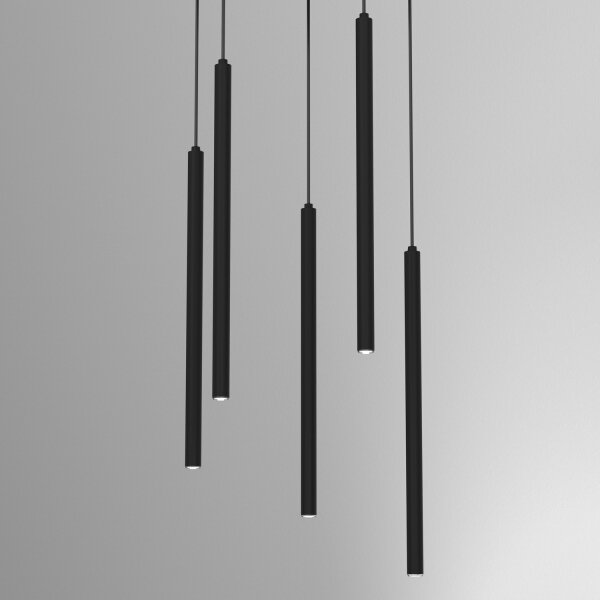 Lustră suspendată pe cablu YORU, 8 x G9, 8 W, 230 V, neagră