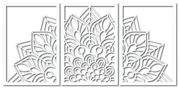 Mandala florală din 3 piese pentru perete | FLOFER