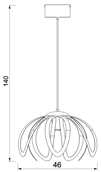 Lustră pe cablu ORCHID 1xE27/60W/230V neagră
