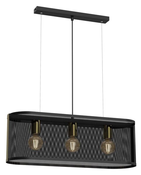 Lustră pe cablu KAGA 3xE27/60W/230V neagră/aurie