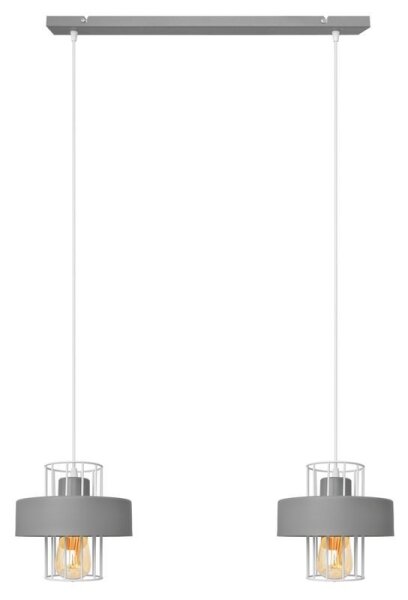 Lustră pe cablu VOLTA 2xE27/15W/230V gri