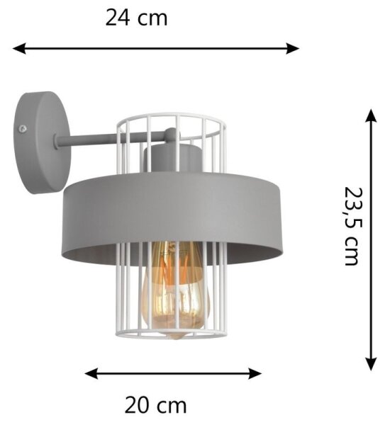 Aplică VOLTA 1xE27/15W/230V gri
