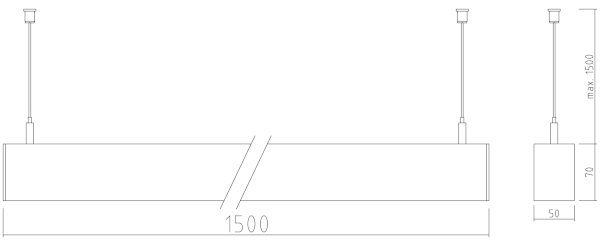 Lustră LED pe cablu LOOK LED/58W/230V 4000K 150 cm argintie APLED