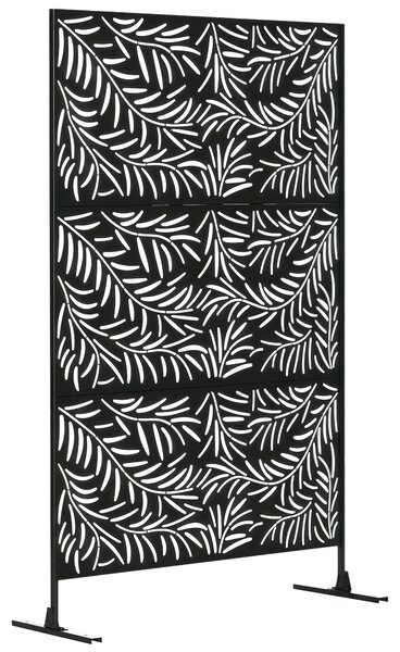 Outsunny Paravan Exterior cu 2 Picioare din Oțel, pentru Exterior și Grădină, 122x45x198 cm, Negru | Aosom Romania