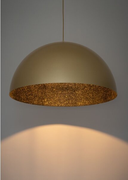 Lustră pe cablu SFERA 1xE27/60W/230V d. 50 cm auriu/negru