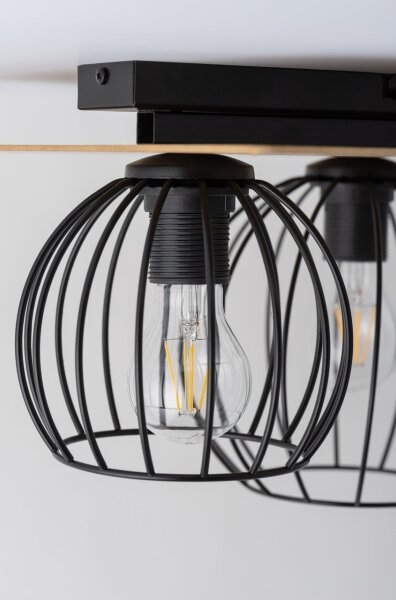 Lustră aplicată CYBER 2xE27/60W/230V lemn/neagră