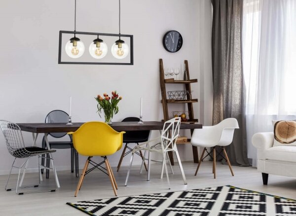 Lustră pe cablu REY 3xE27/7W/230V neagră Klausen 113000