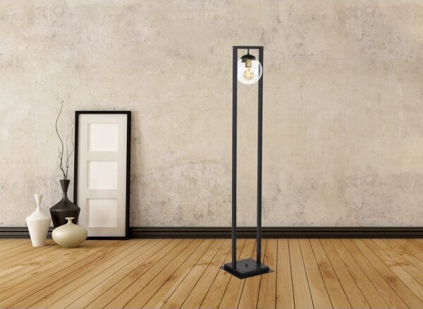 Lampadar REY 1xE27/7W/230V negru Klausen 107003