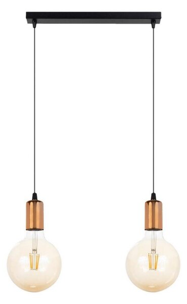 Lustră pe cablu MIROS 2xE27/60W/230V neagră/cupru