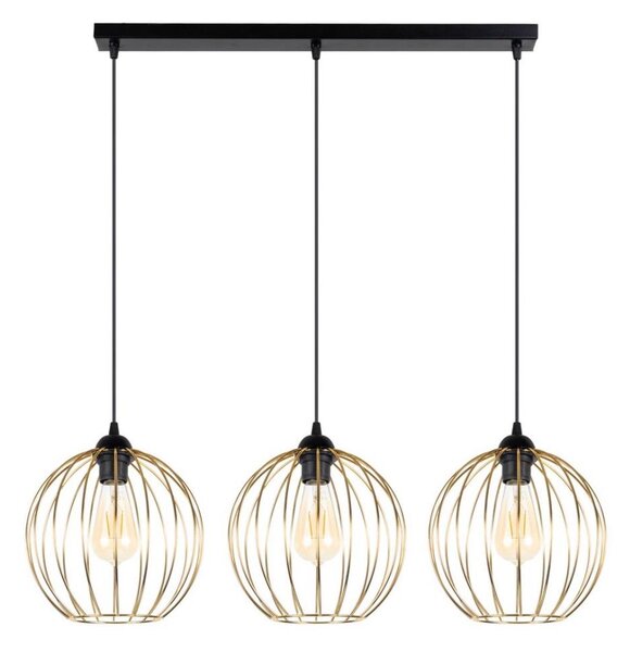 Lustră pe cablu MATT 3xE27/60W/230V neagră/aurie