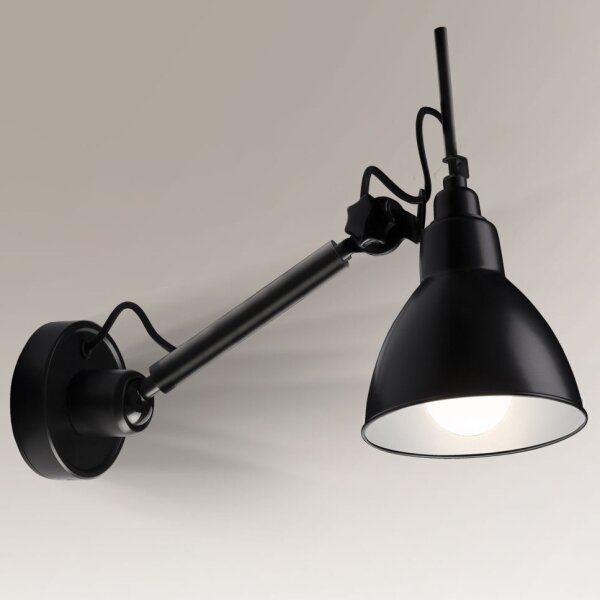 Lampă de perete DAISEN 1xE27/15W/230V neagră Shilo 4481