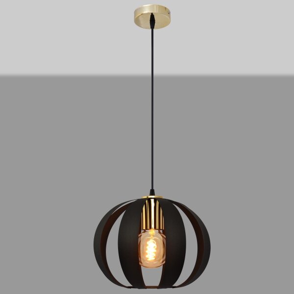 Lustră pe cablu NEWTON 1xE27/15W/230V neagră/aurie