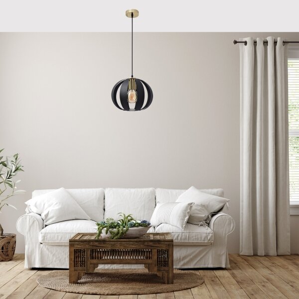 Lustră pe cablu NEWTON 1xE27/15W/230V neagră/aurie