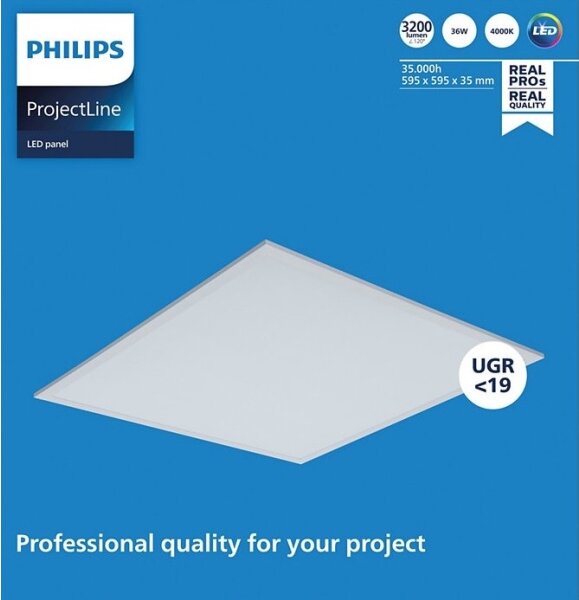 Philips PROJECTLINE LED panel 36W 230V, 59,5x59,5 cm, podhledový