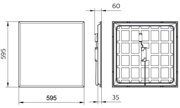 Philips PROJECTLINE LED panel 36W 230V, 59,5x59,5 cm, podhledový