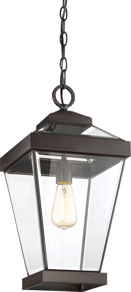 Lustră de exterior pe lanț RAVINE 1xE27/60W/230V IP23 neagră Quoizel