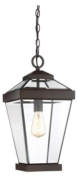 Lustră de exterior pe lanț RAVINE 1xE27/60W/230V IP23 neagră Quoizel