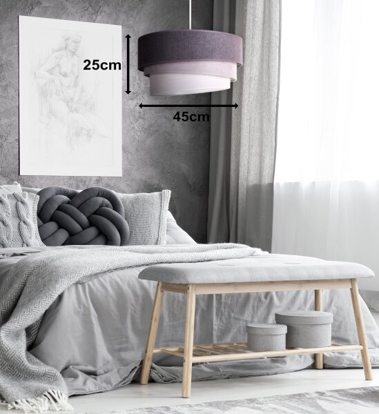 Lustră pe cablu Duolla TRIO 1xE27/15W/230V d. 45 cm antracit/gri/alb