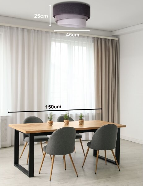 Duolla - Plafonieră TRIO 1xE27/15W/230V d. 45 cm antracit/gri/alb