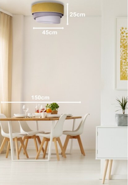 Duolla - Plafonieră TRIO 1xE27/15W/230V d. 45 cm galben/gri/alb