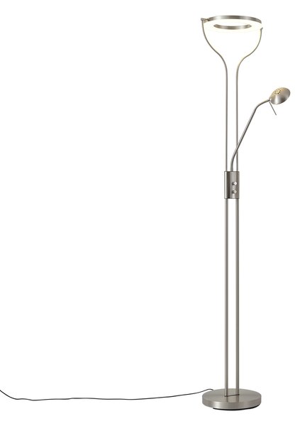 Lampa de podea moderna din otel cu brat de citit, incluzand LED si dimmer - Divo