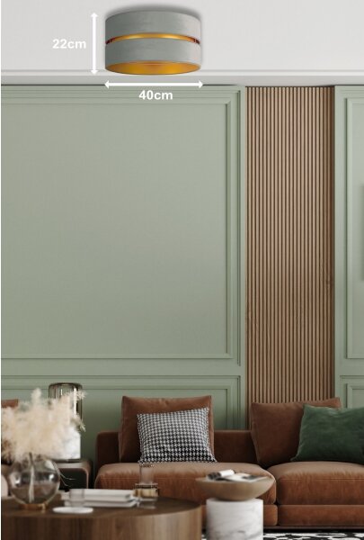 Plafonieră Duolla DUO 1xE27/15W/230V d. 40 cm verde deschis/auriu
