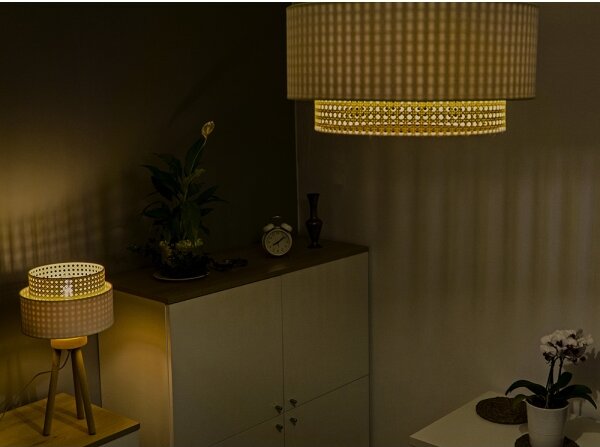 Duolla - Plafonieră BOHO 1xE27/15W/230V d. 45 cm crem/ratan