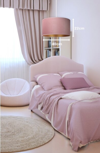 Lustră pe cablu Duolla ROLLER 1xE27/15W/230V d. 40 cm roz/auriu