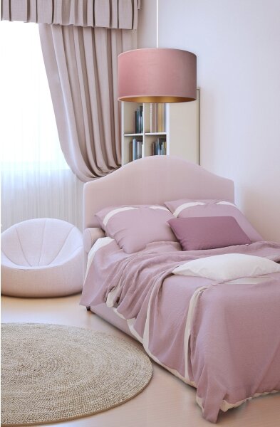 Lustră pe cablu Duolla ROLLER 1xE27/15W/230V d. 40 cm roz/auriu