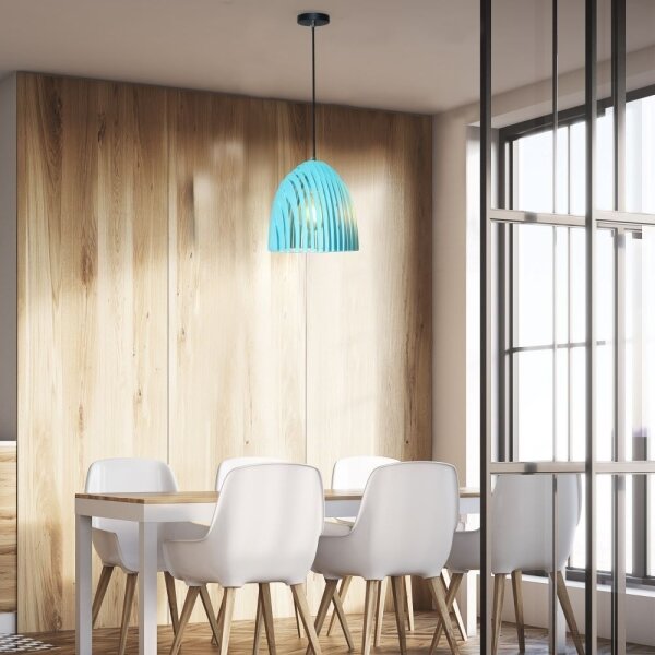 Lustră pe cablu 1xE27/60W/230V albastră
