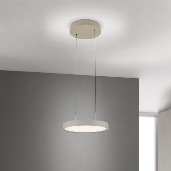 ORION Lampă suspendată LED Teide, kaki, 1 bec, metal, 2.700 K, reglabil, Bej, Camera de zi / sufragerie, Aluminiu, Modern