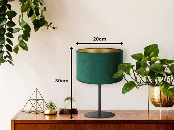 Lampă de masă Duolla ROLLER 1xE14/15W/230V d. 20 cm dark verde/auriu