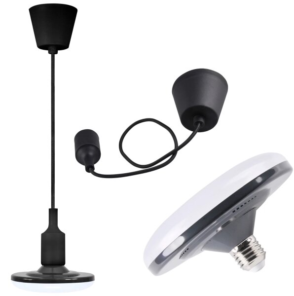 LED Lampa suspendata KIKI 1xE27/10W/230V negru