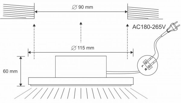 LED Lampă încastrată baie LED/10W/230V 4000K argintiu IP44
