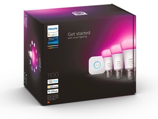 Set de bază Philips Hue WACA 3xE27/9W/230V 2000-6500K + Hue Bridge