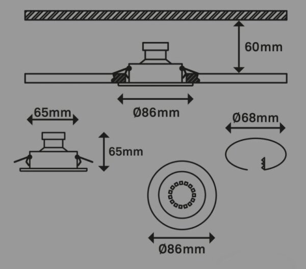SET 3x corp de iluminat LED pentru baie 1xGU10/3W/230V IP23 argintiu Briloner 7221-039