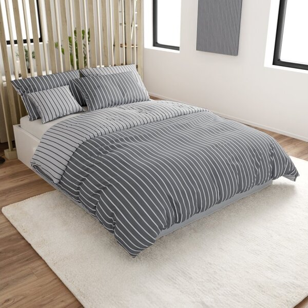 Lenjerie de pat din bumbac Renforce CAPRIVI gri cu nasture Dimensiunile lenjeriei: 70x90 cm, 140x200 cm