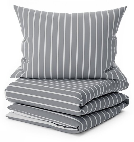 Lenjerie de pat din bumbac Renforce CAPRIVI gri cu nasture Dimensiunile lenjeriei: 70x90 cm, 140x200 cm