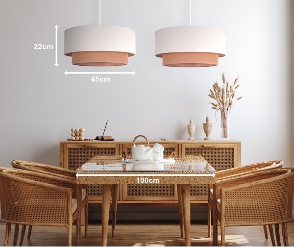 Duolla - Lustră pe cablu BOHO 2xE27/15W/230V bej/maro
