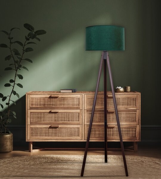 Lampadar VELVET 1xE27/60W/230V maro/verde Brilagi