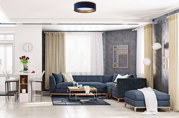 Plafonieră LED GALAXY/24W/230V albastru/auriu