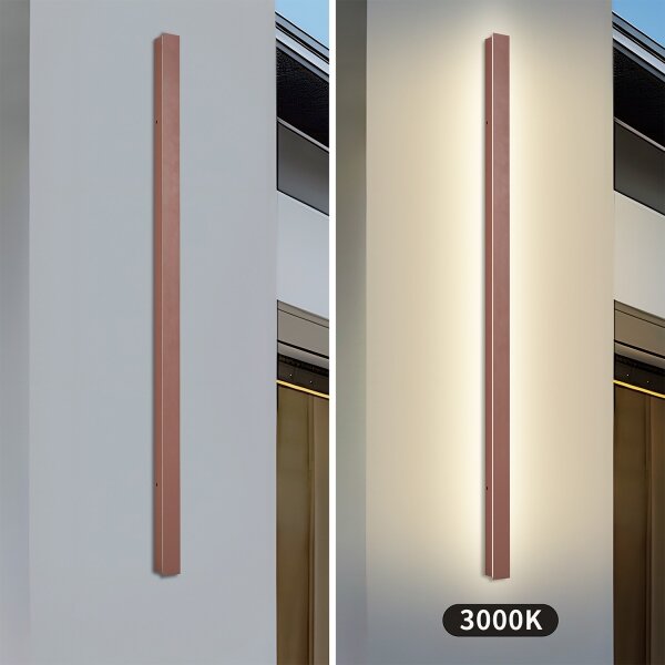 Brilagi-LED LINEAR Aplica LED de perete pentru exterior, 32W, 230V, 3000K, IP65, 140 cm, maro, CRI 90
