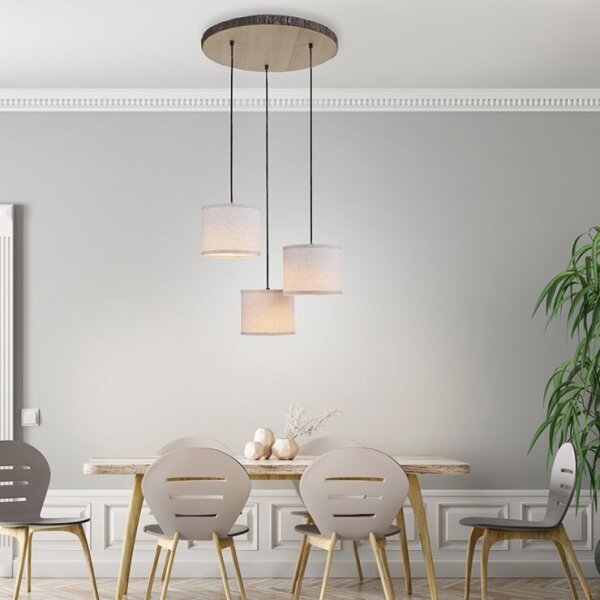 Lustră pe cablu BARK 3xE27/40W/230V Leuchten Direkt 11236-79